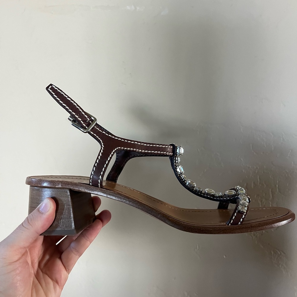 Prada T-strap Wedge Sandal